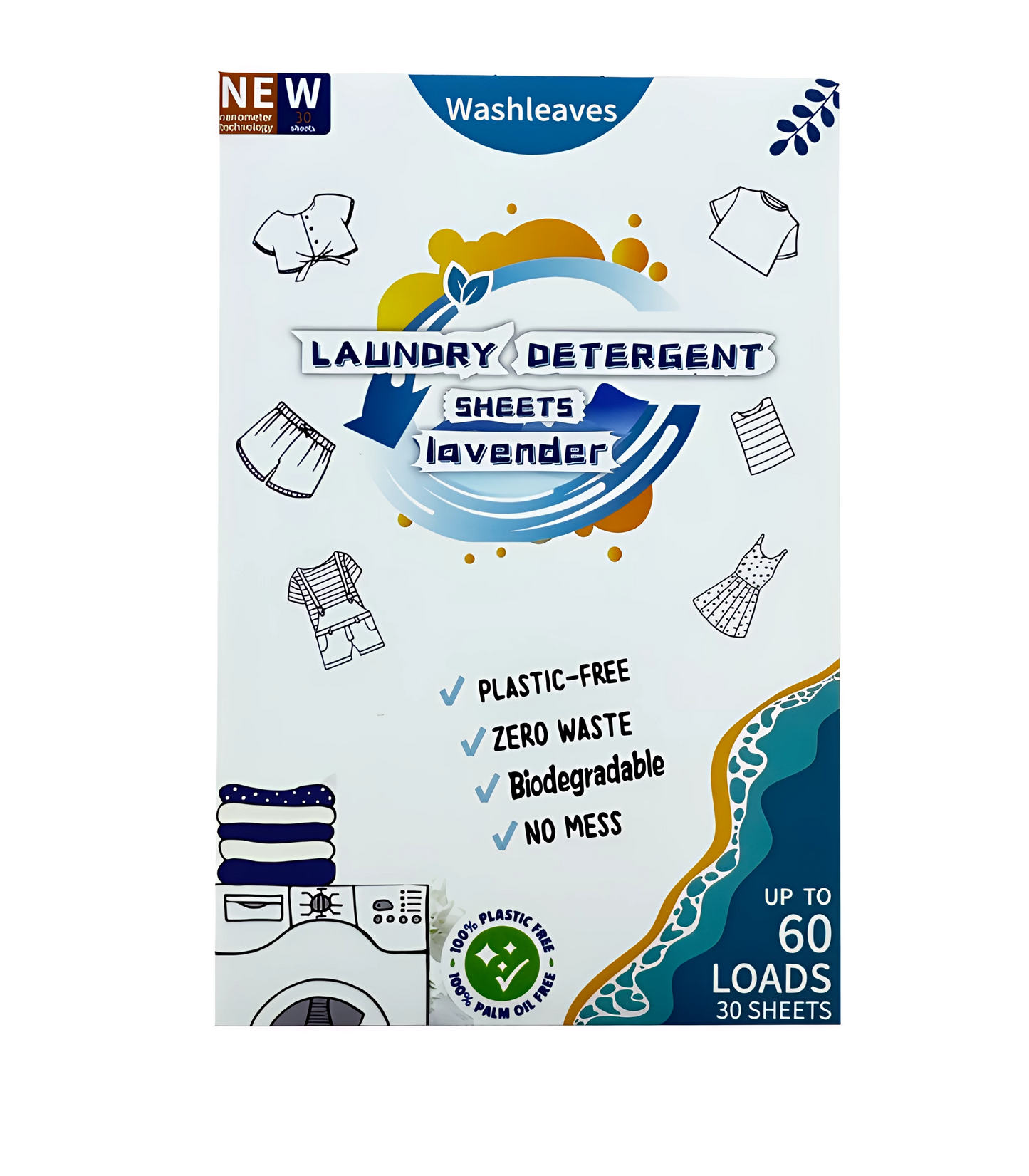 washleaves Laundry Detergent Sheets (30 sheets 60 loads)